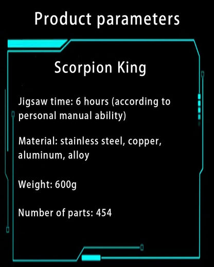 3D Metal Model Kits, Mechanical Scorpion King Gold 3D Metal Puzzle,Steel Warcraft Collection DIY Animal Brain Teasers Simple 3D Puzzles