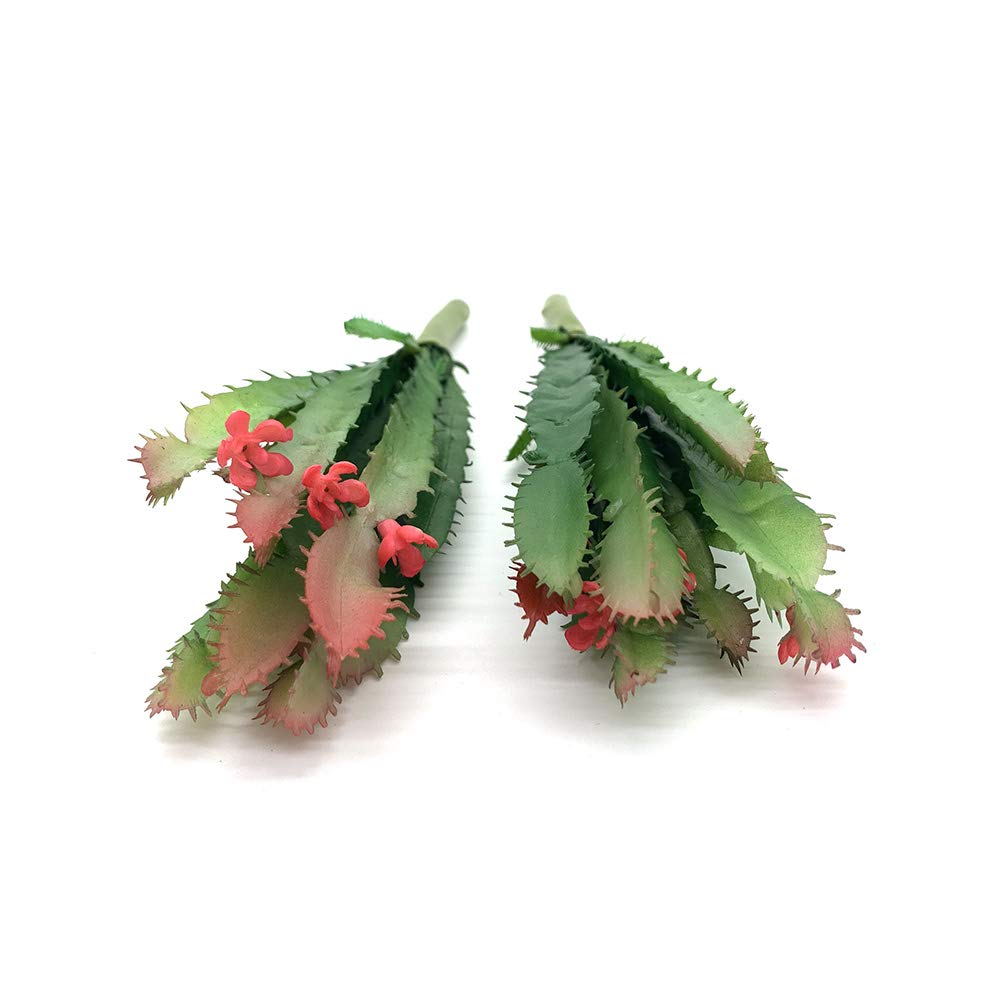 EBUYOM 2 PCS Mini Artificial Succulents Plants Unpotted Faux Cactus Fake Succulent Bouquet Arrangements Faux Plants DIY for Garden Decor Home Decoration Greenery Set (Mini Cactus)