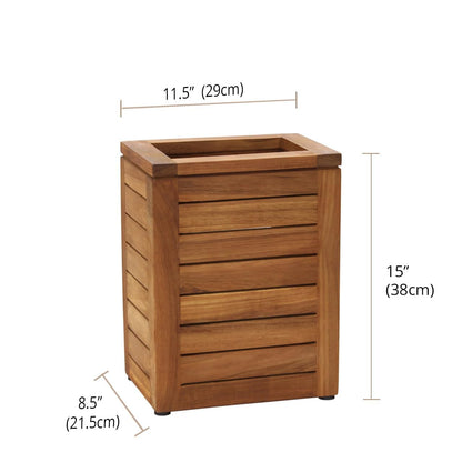 AquaTeak Spa Teak Waste Basket
