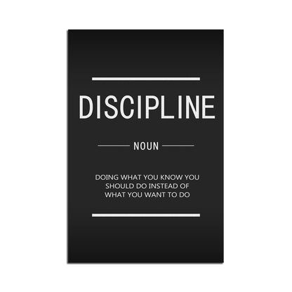 Inspirational Canvas Wall Art Discipline Painting Poster Inspiring Entrepreneur Quotes Proverbs Picture Print Artwork Office Decoration Home Wall Decoration Frame Ready to Hang[12''W X 18''H]