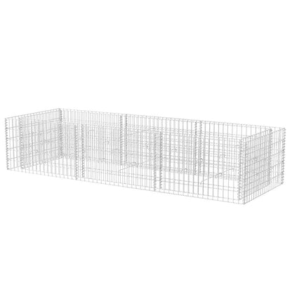 Gabion Raised Bed Silver Galvanized Steel 106.3 x 35.4 x 19.7 in, Gardening, Pots & Planters, 142556