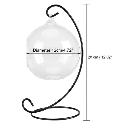 Mtlavishness Hanging Glass Vase Large Terrarium with Frame for Air Plants Succulent