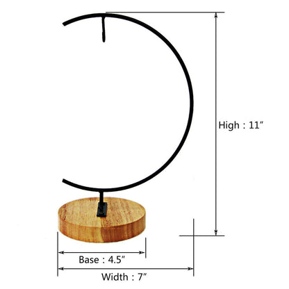 YEARCHY Hanging Ornament Display Rack Stand Hook Chrismas Ornament Party Decoration Holder Pot Hanging Terrarium Home Office Decor Hanger (1, Black Iron)