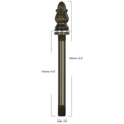 Bieye SS021 Lampshade Support with Finial for Tiffany Style Stained Glass Floor Lamp Table Lamp (G3/8 115mm Bronze Acorn)
