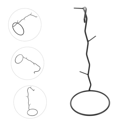 Toyvian Decorative Hanging Rack for Air Plants Black Glass Terrarium Holder with Hook for Home and Office Decor Pothook Stand for Flowers and Succulents Unique Micro Landscape