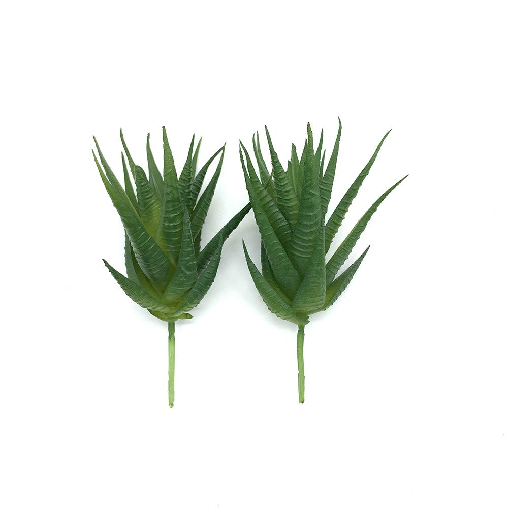 EBUYOM 2 PCS Mini Artificial Succulents Plants Unpotted Fake Succulent Bouquet Arrangements Faux Aloe Plants DIY for Garden Decor Home Decoration Greenery Set (Aloe)