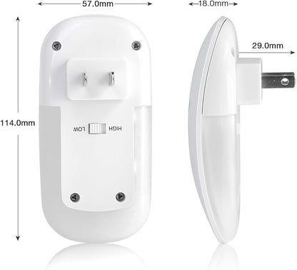 Sensky Plug in Night Light - 2 Pack Dimmable 3500K Warm White LED with Auto Dusk to Dawn Sensor and Dual Front Back Lighting - for Bedroom Bathroom Kitchen Hallway Stairs Home Decor Lamp