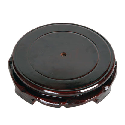 GOLDY&WENDY Chinese Wooden Non-rotating Base Round Household Vase Plant Fishbowl Stone Buddha Statue Display Stand
