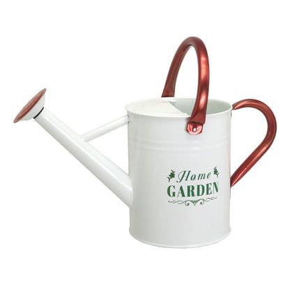 Lechloris Metal Watering Can for Outdoor Plants, Galvanized Steel Watering Can with Removable spout, 1 Gallon,Perfect Home & Garden Décor White