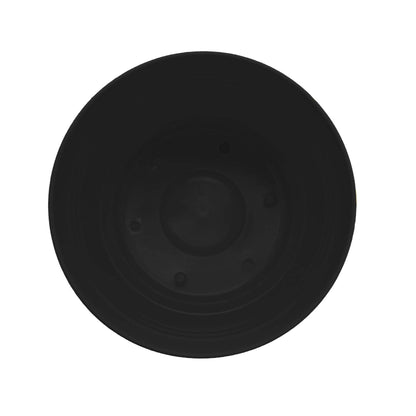 Bloem Saturn 7" Round Plastic Planter - Indoor/Outdoor, Snap-in Saucer & Drainage Holes, Black, 4-Pack