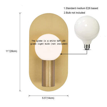 YEEZEMA Modern Wall Sconce Set of 2, Mid Century Sconces Wall Light, Brushed Gold Wall Lighting Fixtures, Oval Stylish Wall Mount Lamp Decor for Bathroom Mirror Vanity, Living Room, Bedroom, Hallway