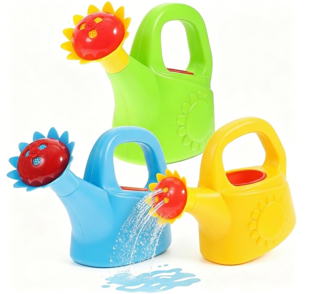 STOBOK 3Pcs Kids Watering Can, Chicken Watering Cans Bath Toy Kids Gardening Outdoor Toys Water Play Set for Toddlers (Random Color)