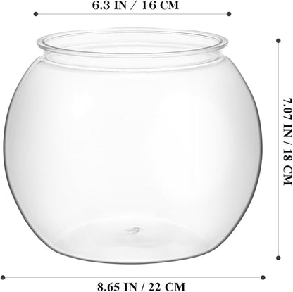 Totority Transparent Aquarium Tank 8.66 Inch Multi-Function Betta Fish Bowl Desktop Goldfish Tank Office Party Home Decor Durable Pet Material