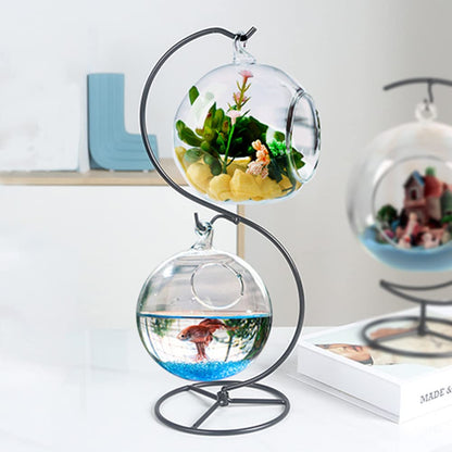YY YEARCHY Ornament Display Stand Holder Home Wedding Decoration Rack for Hanging Glass Globe Air Plant Flower Pot Stand Iron Pot Hook Stand Terrarium Witch Ball