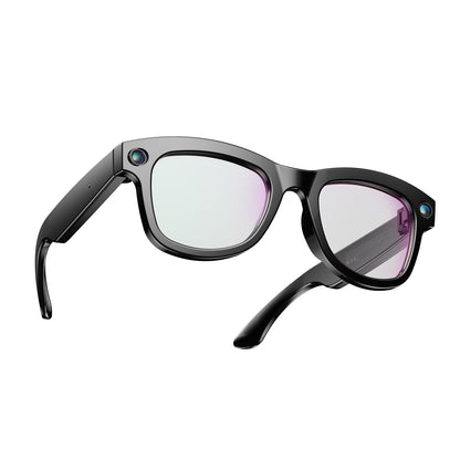 AI Smart Glasses, Bluetooth 5.4 Translation Glasses with 144 Language & Accents, Blue Light Filtering Lenses, Multifunctional Smart Glasses for Men Women, Travel Meeting Trade Business HY-C8 White