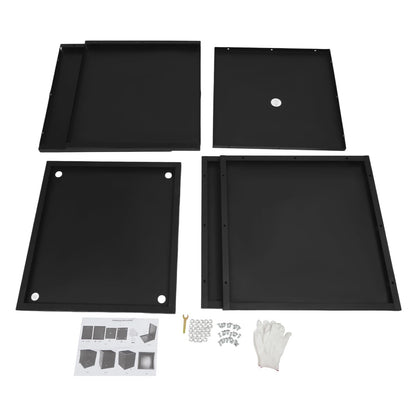 Large Outdoor Planters Metal Planters for Outdoors, Square Metal Planter Box 26"L x 26"W x 26"H, Steel Planter Box with Removable Insert Shelf, for Porch, Garden, Patio (26"L x 26"W x 26"H - Black)