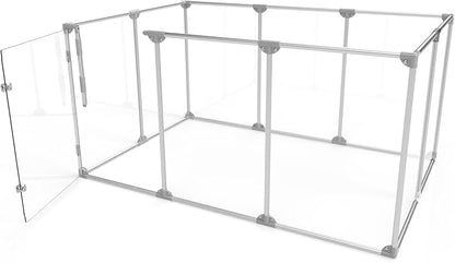 Clearly Loved Pets 36" Tall Large Lucidium Pet Pen, Silver