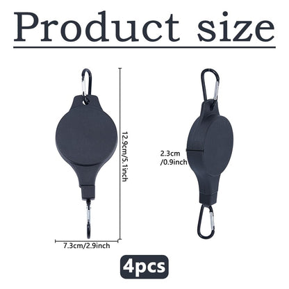 DICOSMETIC 4Pcs Upgraded Retractable Plant Hanger Black Plant Pulley Heavy Duty Hanging Plants Holder Adjustable Hook for Flower Pots Birds Feeder Wind Chimes Plants Grow Lights