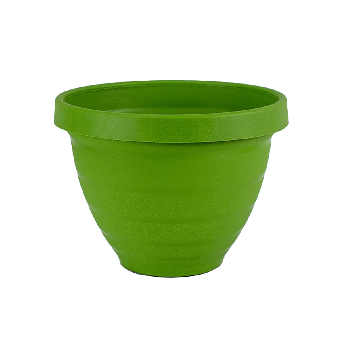 The HC Companies Rings Flower Planter - Self Watering Plant Pots for Herbs & More - Round Lightweight Outdoor & Indoor Planter (10" Green, Pack of 1)