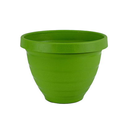 The HC Companies Rings Flower Planter - Self Watering Plant Pots for Herbs & More - Round Lightweight Outdoor & Indoor Planter (10" Green, Pack of 1)