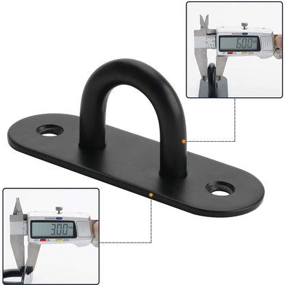 PROVIVID Stainless Steel Ceiling Hooks Pad Eyes Plate 4pcs 2.4" Heavy Duty Hardware Hooks with Screws and Plastic Anchors Wall Mount Top Hook Hanging for Yoga Hammock Boat Sandbag Plant Basket