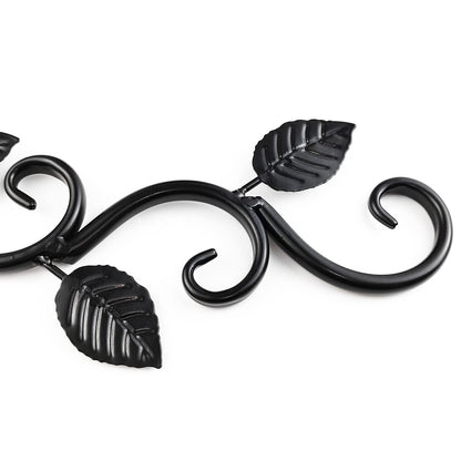 NSBELL Plants Hangers Outdoor Indoor Decor, Wall Hooks for Hanging Plant Bracket, Plant Hooks for Bird Feeder, Wind Chime, Lights, Lanterns (Black-2PCS)