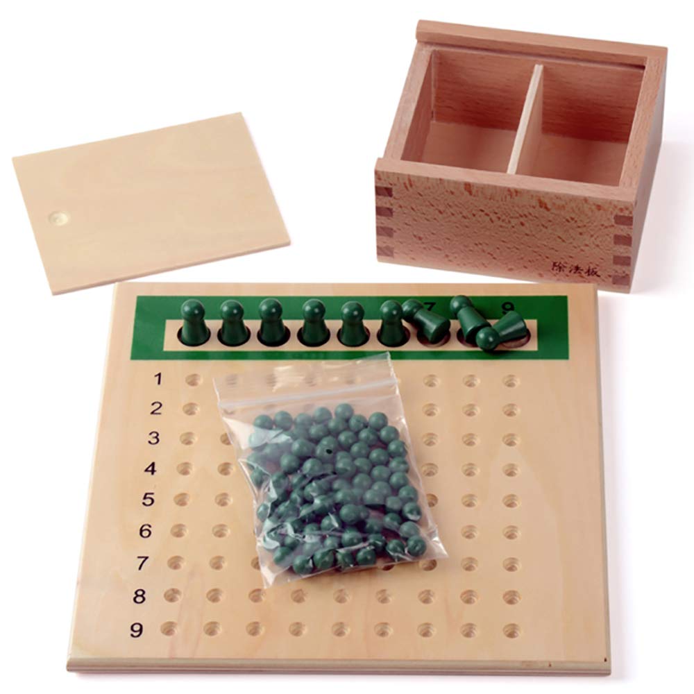 Kghios Montessori Multiplication and Division Board Montessori Math Toys Material for Toddlers Kids,Multiplication & Division Board
