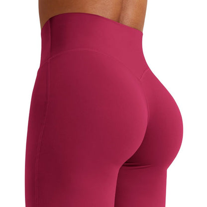 YEOREO Workout Leggings Womens No Front Seam Straight Leggings 29" High Waist Buttery Eddiy Gym Yoga Pants Ruby Red XS