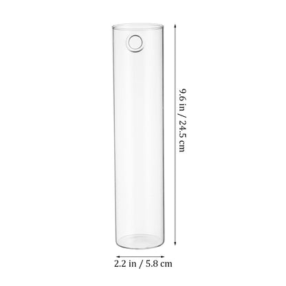Beavorty Cylinder Glass Wall Vase Set for Propagation Stations, 2pcs Hanging Terrarium Plants Holder, Glass Wall Planter for Indoor Hydroponic Plant Display and Modern Home Décor