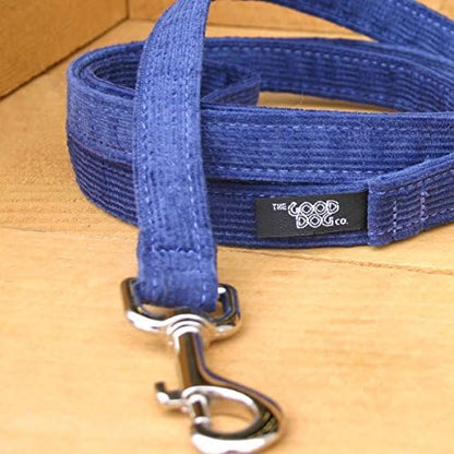 The Good Dog Company- Hemp Corduroy SIX FT Dog LEASHES Available in 9 Colors (Rust, Marigold, Bronze, Avocado, Blue, Plum, Pink, Red, Black) Sold in 1”, ¾”, ½” Widths (3/4 Inch Width, Blue)