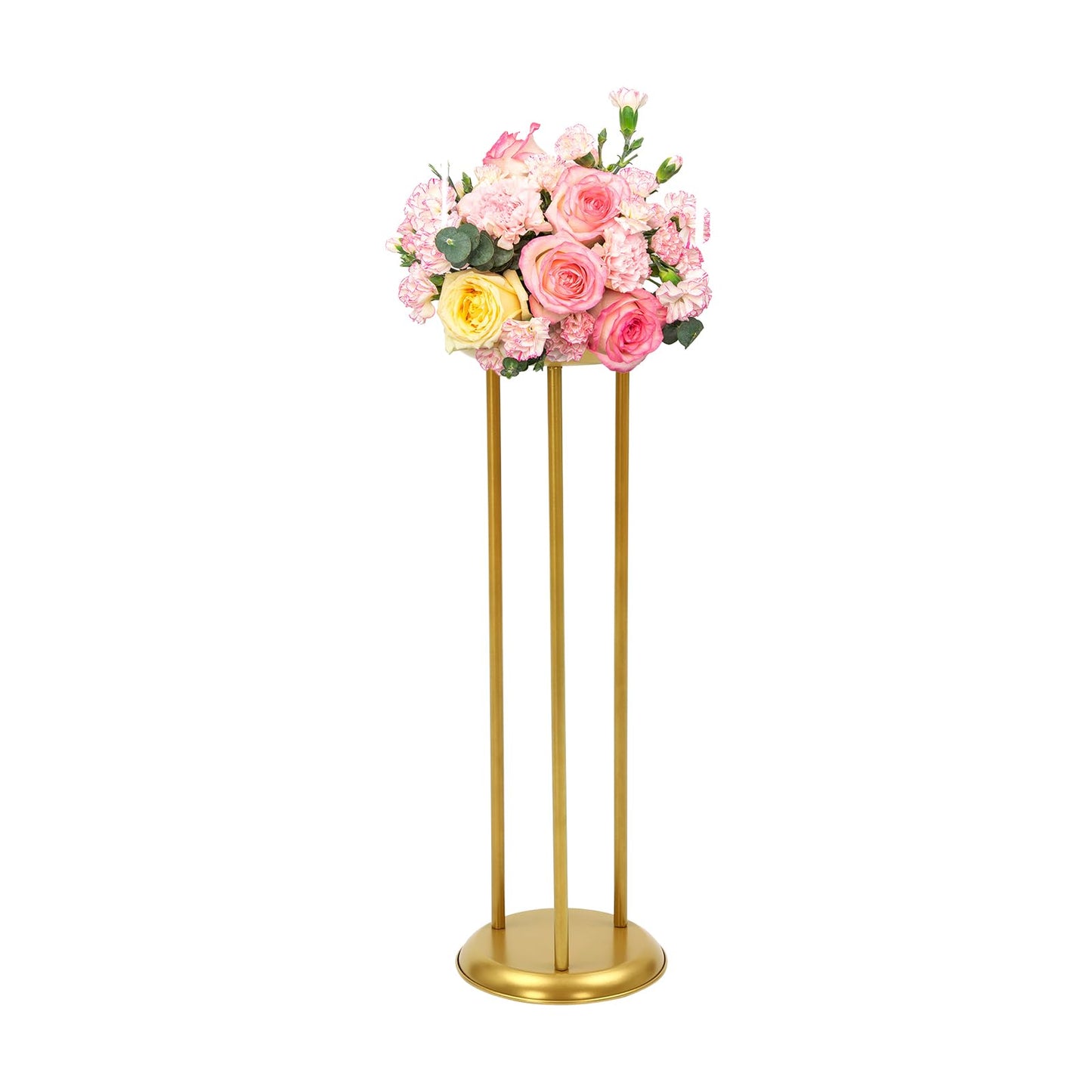 JINHZIXIU 6 Pcs Flower Display Stand 23.6in Column Flower Stand Gold Road Lead Centerpiece Vase Decorative 60cm Metal Flower Floor Vase Flower Holder for Wedding Home Party Centerpiece