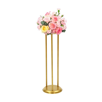 JINHZIXIU 6 Pcs Flower Display Stand 23.6in Column Flower Stand Gold Road Lead Centerpiece Vase Decorative 60cm Metal Flower Floor Vase Flower Holder for Wedding Home Party Centerpiece