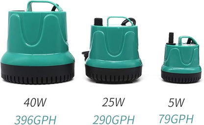 Upettools Submersible Water Pump, Ultra Silence Circulation Multifunctional Water Pump with Handle For Pond, Aquarium, Hydroponics, Fish Tank Fountain with 5.9ft (1.8M) Power Cord (40W)