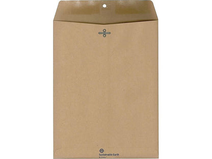 Staples 9 x 12 Kraft Clasp Catalog Envelopes, Brown, Eco‑Friendly Heavyweight Mailing Envelopes with Metal Clasp & Gummed Seal, 100/Pack
