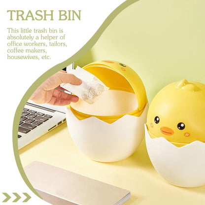 Gadpiparty Mini Desktop Trash Can with Lid: Cute Cartoon Small Waste Bin for Office, Kids Room, Dorm & Bedroom - Tiny Garbage Bin for Desk, Dresser & Tabletop