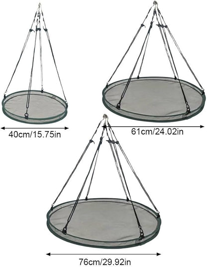 Bird Seed Catcher Tray for Hanging Bird Feeder, Large Outdoor Platform Tray with Adjustable Hanging Hoop, Deep Birdseed Holder for Hummingbird and Bee Feeders in Garden, Lawn, Backyard (S)