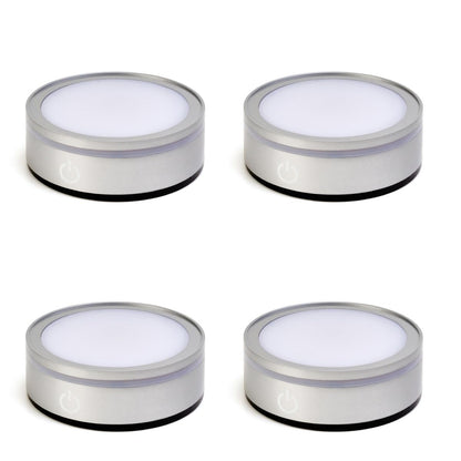 LED Light Base Lighted Display Stand for Crystal, 4 Pack Round Touch Control Light Stand, 7 Color Changing Display Base with USB Power, Illuminated Pedestal for Glass Crystal Spherical Artwork