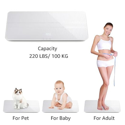 unipaws Digital Dog Baby Scale MAX 220lbs with Bluetooth App and Anti-Slip Strip, Medium-Small Veterinary Scale for Cats, 27 x 13 Inches LCD Platform Pet Scale