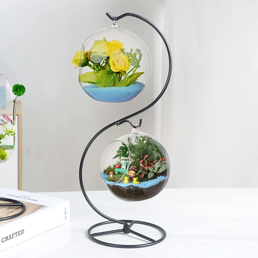 YY YEARCHY Ornament Display Stand Holder Home Wedding Decoration Rack for Hanging Glass Globe Air Plant Flower Pot Stand Iron Pot Hook Stand Terrarium Witch Ball