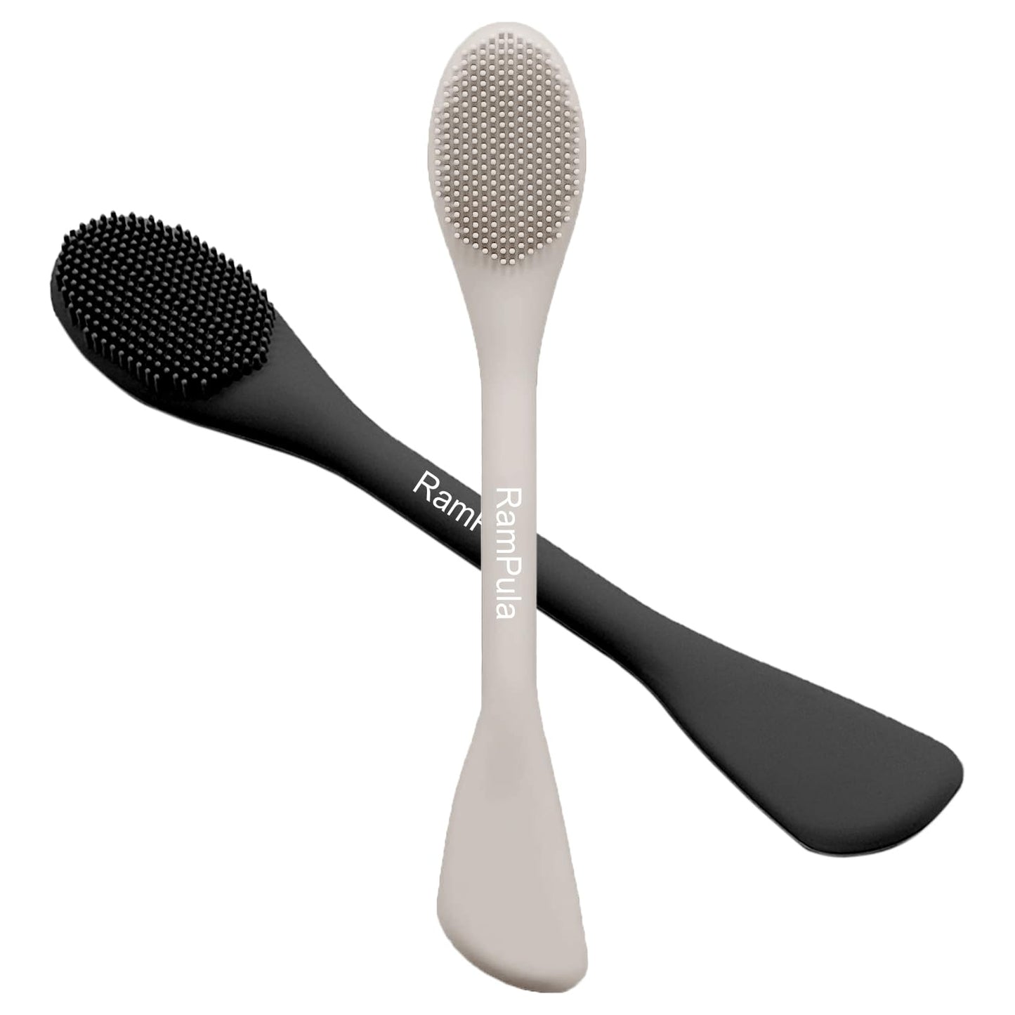 Facial Cleansing Brush, 2 in 1 Silicone Face Mask Brush & Face Scrubber, For Exfoliating, Massaging, Remove Blackheads, Makeup Skincare Removal, Applicator for Mud, Clay, Body Lotion, DIY Mask