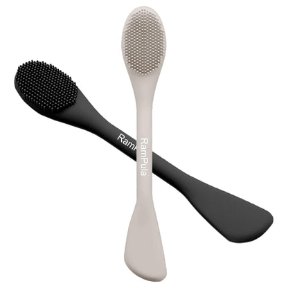Facial Cleansing Brush, 2 in 1 Silicone Face Mask Brush & Face Scrubber, For Exfoliating, Massaging, Remove Blackheads, Makeup Skincare Removal, Applicator for Mud, Clay, Body Lotion, DIY Mask