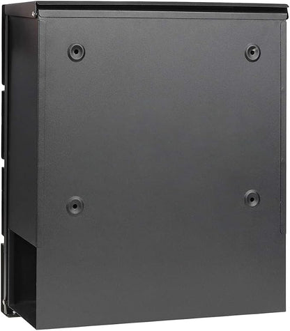 Lockable Mailboxes with Keys,Outdoor Wall Mounted Mail Box with Large Capacity,14 3/10" x 4 1/10" x 13",Black