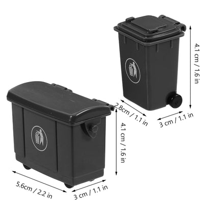 BESTOYARD Mini Trash Can Model, Tiny Plastic Garbage Bin for Dollhouse Furniture Decoration & Micro Landscape, Cute Miniature Life Scene Props for Desk Organizer & Pen Holder