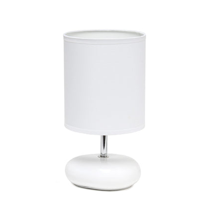 Simple Designs LT2005-WHT Stonies Small Stone Look Table Desk Bedside Lamp, White