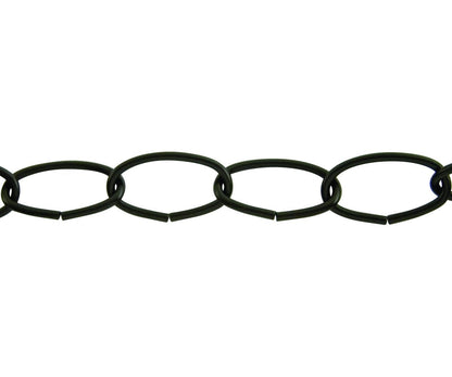 KingChain 536521 1/8-inch x 50 ft. Lightweight Decorative Oval Chain with 45 lb. Safe Working Load, Black Finish, for Hanging Baskets, Planters, Light Fixtures, Chandeliers