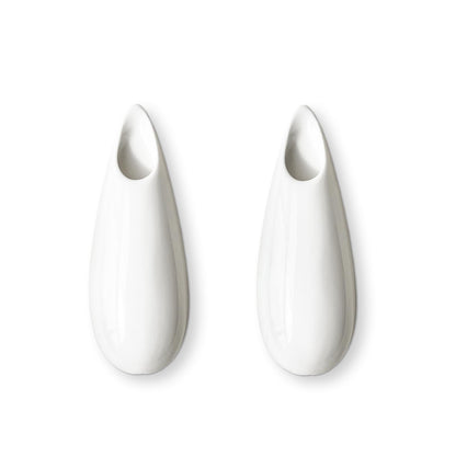 2 Pack White Ceramic Wall Vases,5.9 Inch Wall Hanging Plant Holder,Cubicle Modern Decor Plant Holder Vase for Indoor Plants, Hanging Propagation Flower Pots for Air Vases