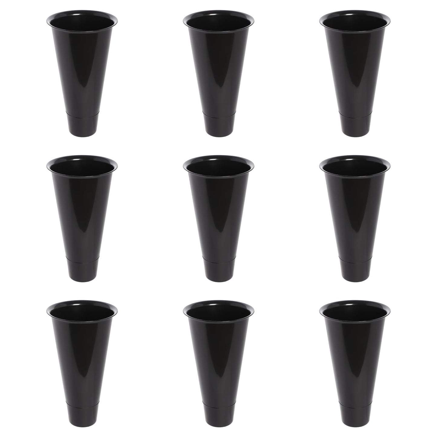 CNCEST Flower Display Stand With 9PCS Buckets,3 Layers Metal Plant Stand with Wheels,Moving Plant Cart Shelf Indoor Outdoor Flower Rack for Home Patio Balcony (Black, 3 Tier,9PCS)