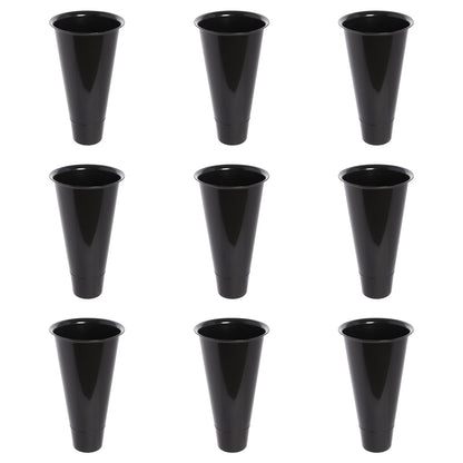 CNCEST Flower Display Stand With 9PCS Buckets,3 Layers Metal Plant Stand with Wheels,Moving Plant Cart Shelf Indoor Outdoor Flower Rack for Home Patio Balcony (Black, 3 Tier,9PCS)