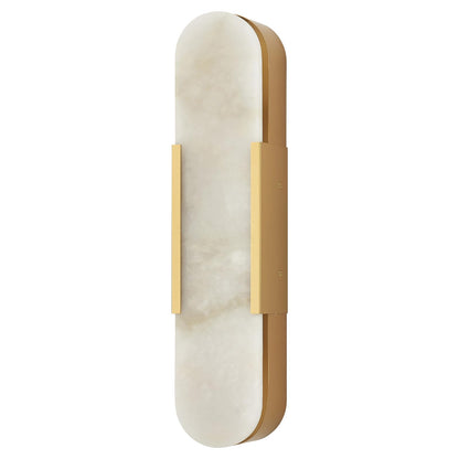 VANZARLA Modern Gold Wall Sconces for Living Room, Marble Sconce Wall Light Fixtures for Bedroom, Alabaster Sconce Lighting for Entryway Bathroom, 1 Pack