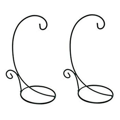 Morning View 2 Pack Ornament Display Stand for Hanging Glass Iron Hanging Stand Rack Holder for Hanging Glass Globe and Home Wedding Globe Air Plant Terrarium Witch Ball Christmas Ornament 11.5 Inch High (Black)